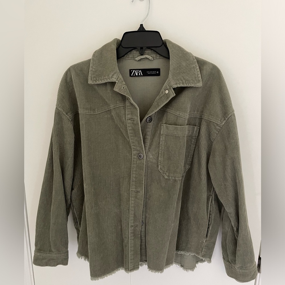 Zara corduroy green shacket - size small